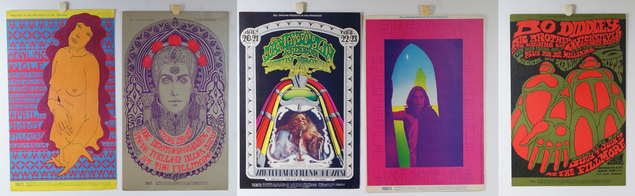 Appraisal: Vintage concert posters featuring Janis Joplin Big Brother and the