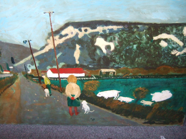 Appraisal: Colin Hayes - Dog Walking oil on board unframed cm