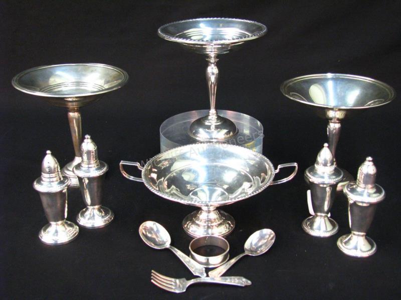 Appraisal: Group of Sterling and Weighted Sterling Tableware three weighted sterling