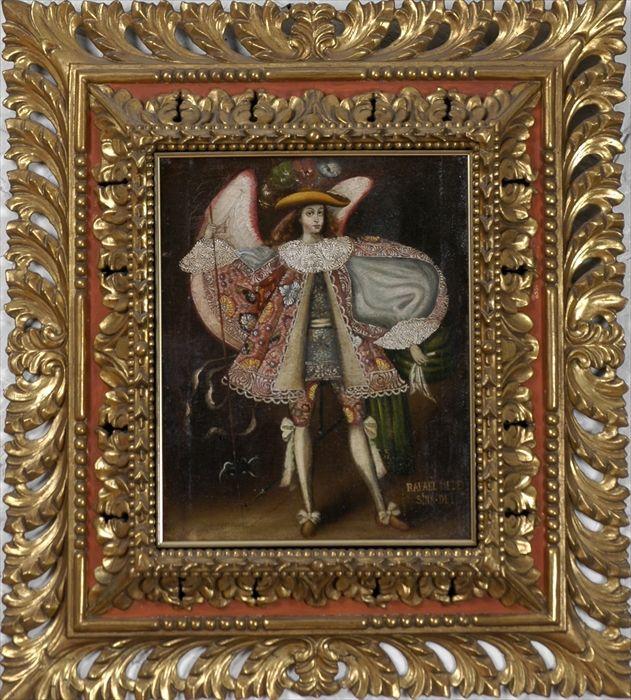 Appraisal: Spanish Colonial School Portrait of Rafael Mene Oil on canvas