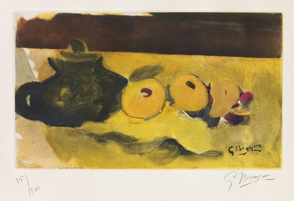 Appraisal: GEORGES BRAQUE after La Nappe jaune Color aquatint circa x