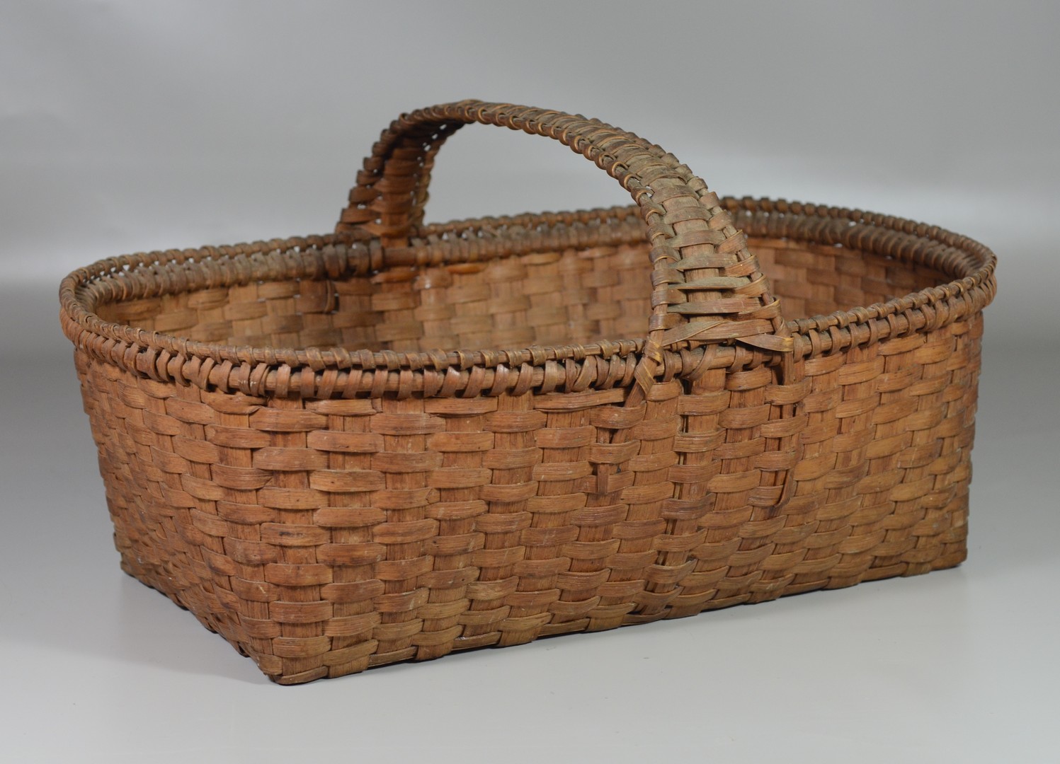 Appraisal: Virginia Wide Handled Splint Wrapped Basket l x w x