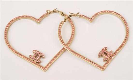 Appraisal: A PAIR OF EARRINGS BY CHANEL The pink paste set