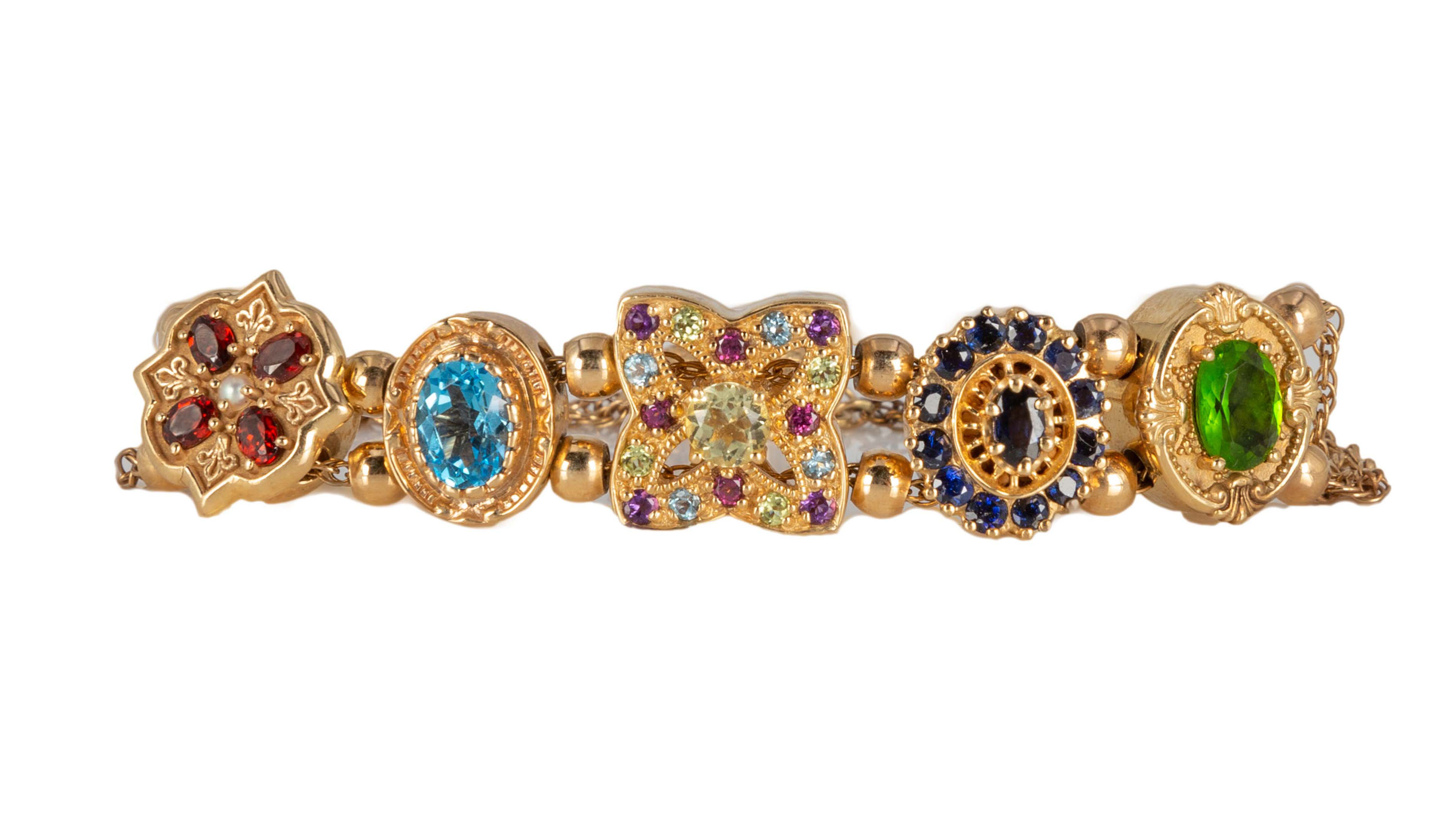 Appraisal: K GOLD GEMSTONE BRACELET grams