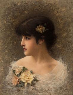 Appraisal: EMILE EISMAN-SEMENOWSKY POLISH-FRENCH - Portrait of a Young Beauty oil