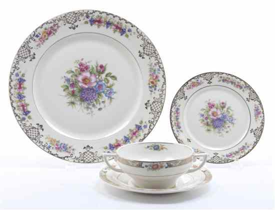 Appraisal: An Assembled Collection of English Dinnerware each with polychrome floral