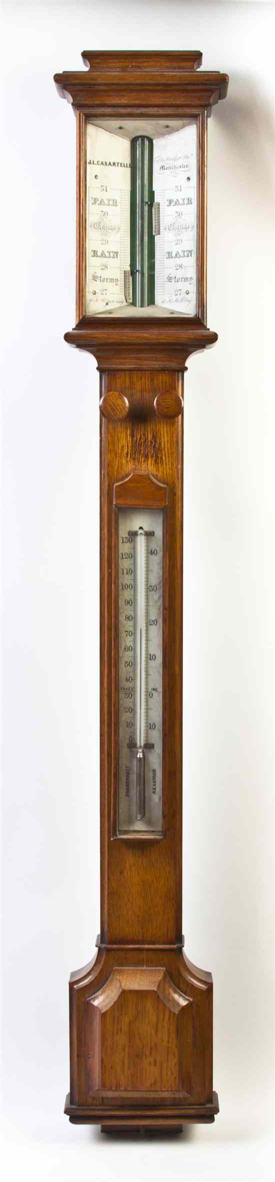 Appraisal: An English Stick Barometer J Casartelli of typical form with