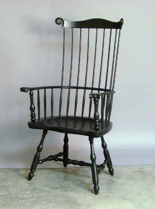 Appraisal: Modern comb-back windsor armchair signed J Fiant