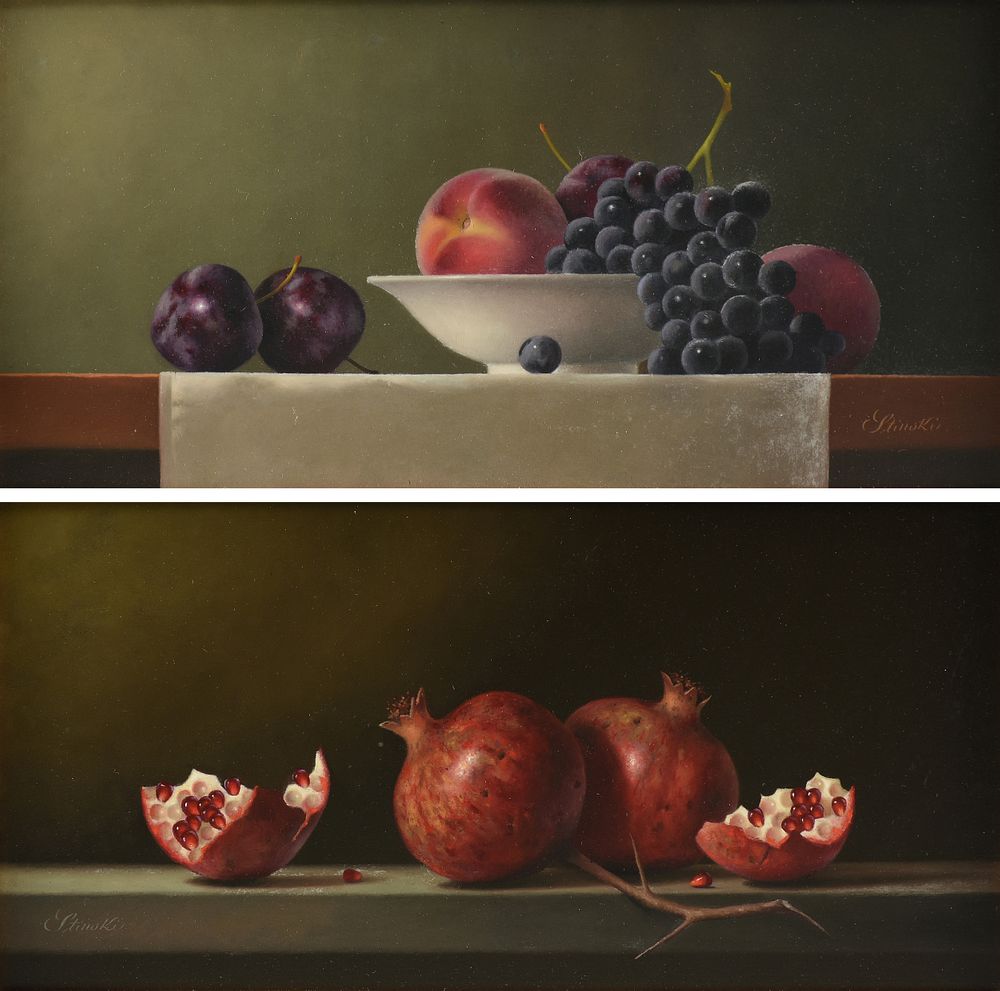 Appraisal: GERALD STINSKI American - A PAIR OF PAINTINGS Branch and