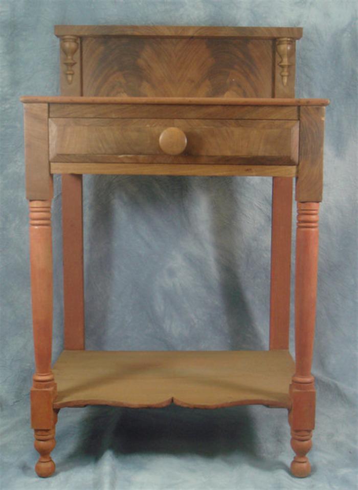 Appraisal: Poplar and mahogany Sheraton wash stand with a paper label