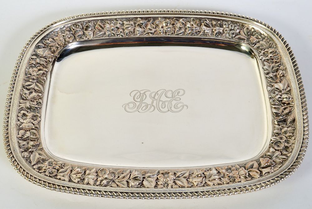 Appraisal: J E Caldwell Sterling Silver Gallery Tray Rectangular sterling gallery