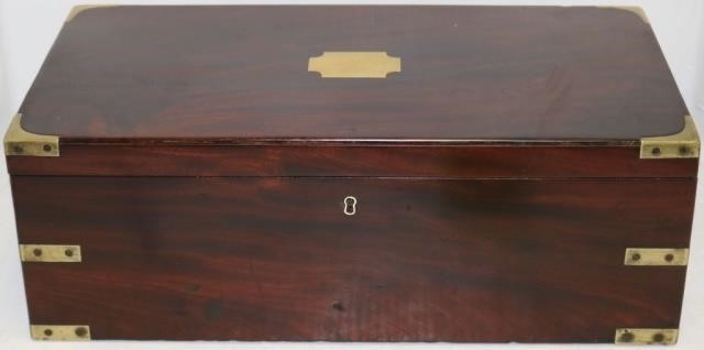 Appraisal: EARLY TH C TRAVELING DESK MAHOGANY WITH CEDARSECONDARY WOOD PROBABLY