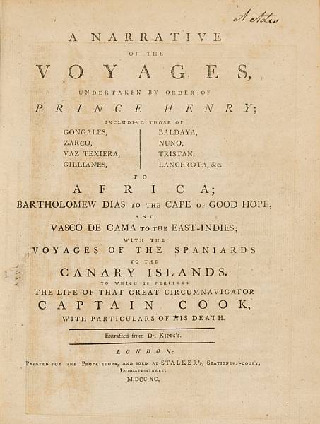 Appraisal: KIPPIS ANDREW - A Narrative of Voyages Undertaken by Order