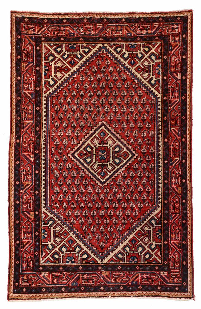 Appraisal: Saraband Rug Persian th century diamond shaped central medallion with