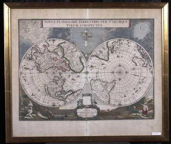 Appraisal: MAP OF THE WORLD -Valck Gerard und Joh Blaeu circa