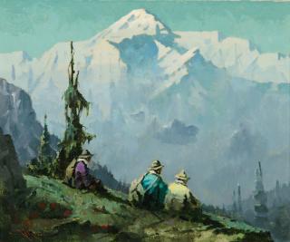 Appraisal: Eustace Ziegler - Three Mountaineersoil on canvas laid on board