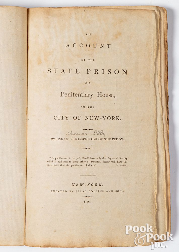 Appraisal: State Prison or Penitentiary House NY An Account of the