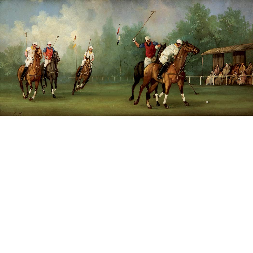 Appraisal: th Century School Polo Matches Two Each initialed C M