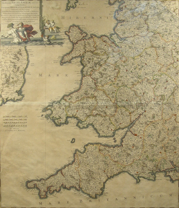 Appraisal: th Century hand coloured map of West Britain by I