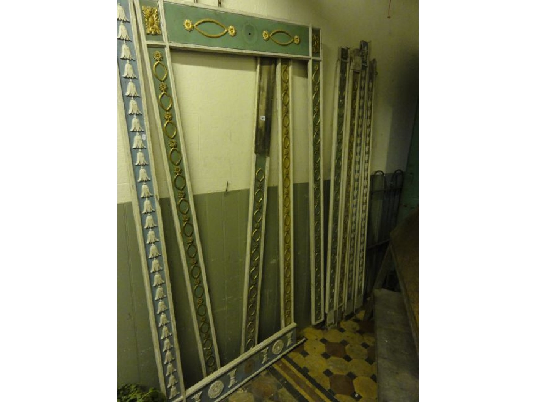 Appraisal: One lot of Georgian decorative moulded architrave with painted finish