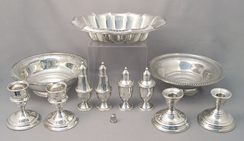 Appraisal: ESTATE ACCUMULATION OF STERLING SILVER BOWLS AND SHAKERS To include