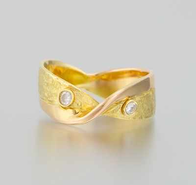 Appraisal: An Italian k Gold and Diamond Ring k yellow gold