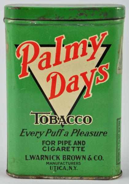 Appraisal: Palmy Days Pocket Tobacco Tin Description Beautiful condition Condition Excellent