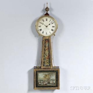 Appraisal: quot Aaron Willard Gilt-front Patent Timepiece or Banjo Clock Aaron