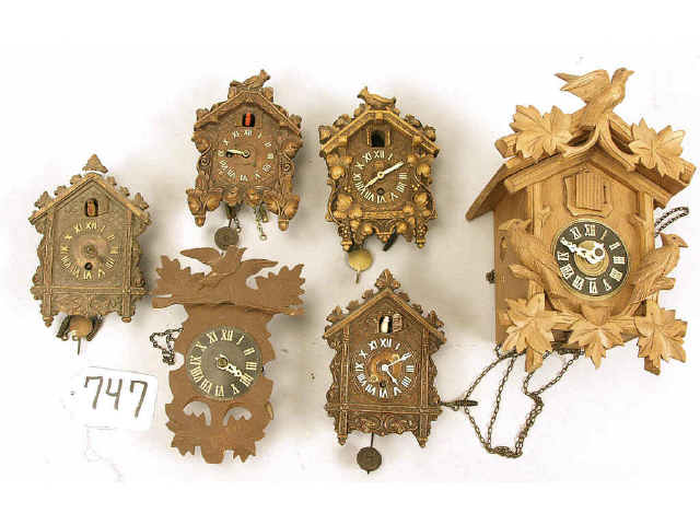 Appraisal: Bonanza lot of miniature wall cuckoo clocks Estimate -