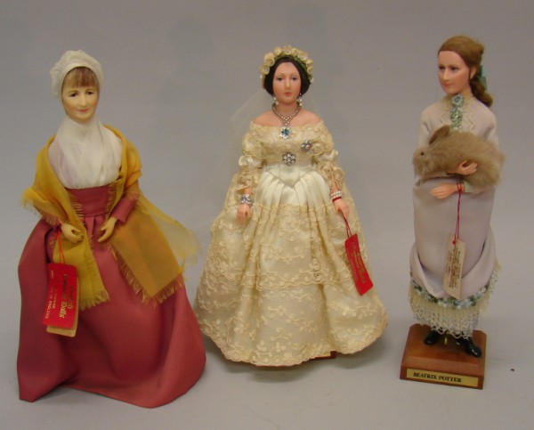 Appraisal: Lot of tagged Ann Parker historical costume dolls Queen Victoria