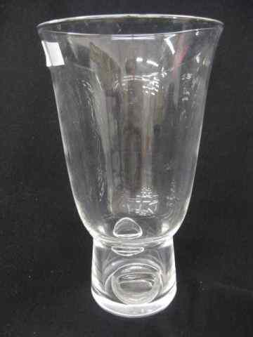 Appraisal: Steuben Crystal Vase applied pinch decor base '' signed excellent