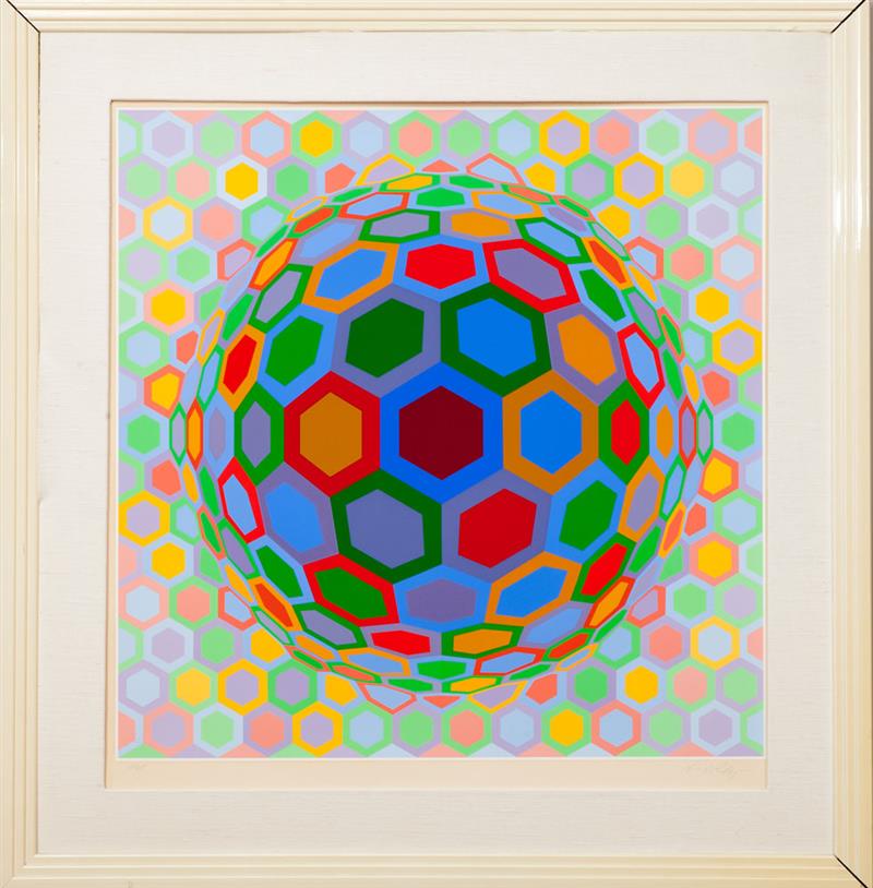 Appraisal: VICTOR VASARELY - RIDDLES Screenprint in colors on wove paper