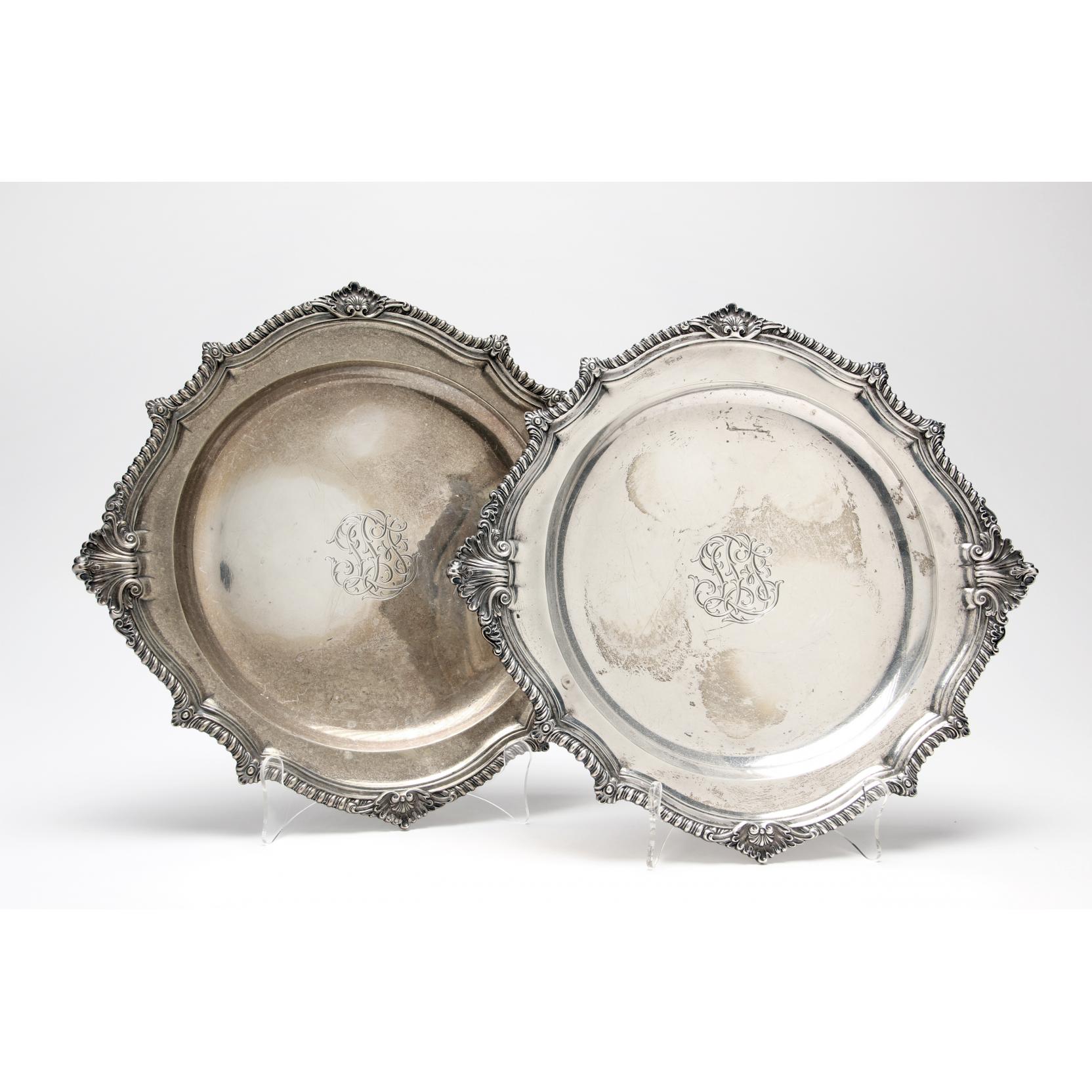 Appraisal: Pair of American Sterling Silver Chop Plates by Howard Co