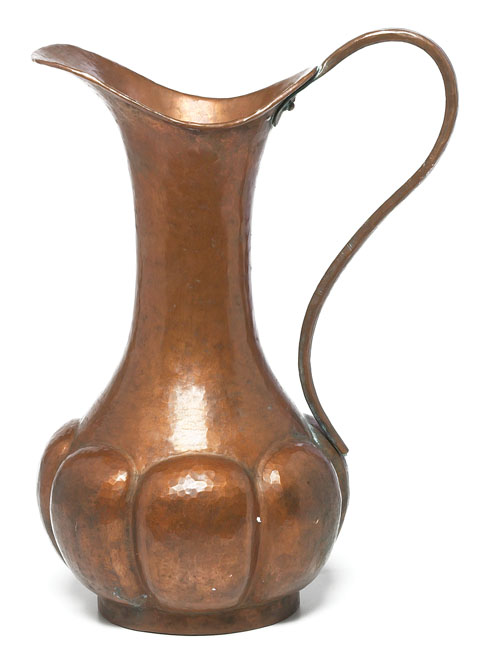 Appraisal: Stickley Brothers handled vessel attribution large form in hammered copper