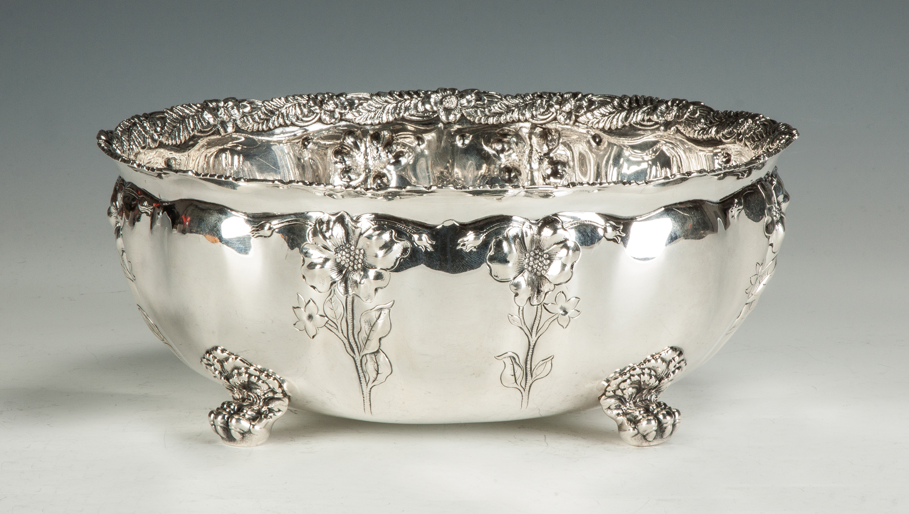 Appraisal: Tiffany Co Sterling Silver Footed Center Bowl Claw ball feet