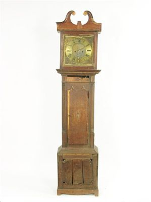 Appraisal: An oak and mahogany banded longcase clock with an day