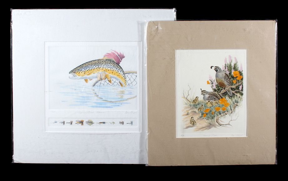 Appraisal: Rainbow Trout Original Etching by Dave Chapple This lot offers