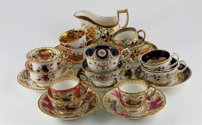 Appraisal: English porcelain teawares including Spode and Coalport variously decorated with