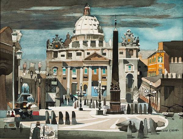 Appraisal: Dong Kingman - St Peter's Square Rome signed 'Dong Kingman'