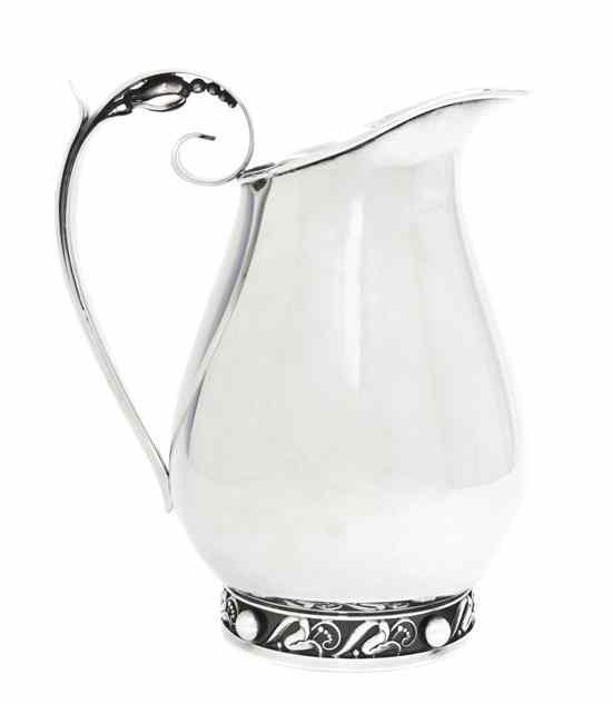 Appraisal: An American Sterling Silver Water Pitcher Alphonse La Paglia for