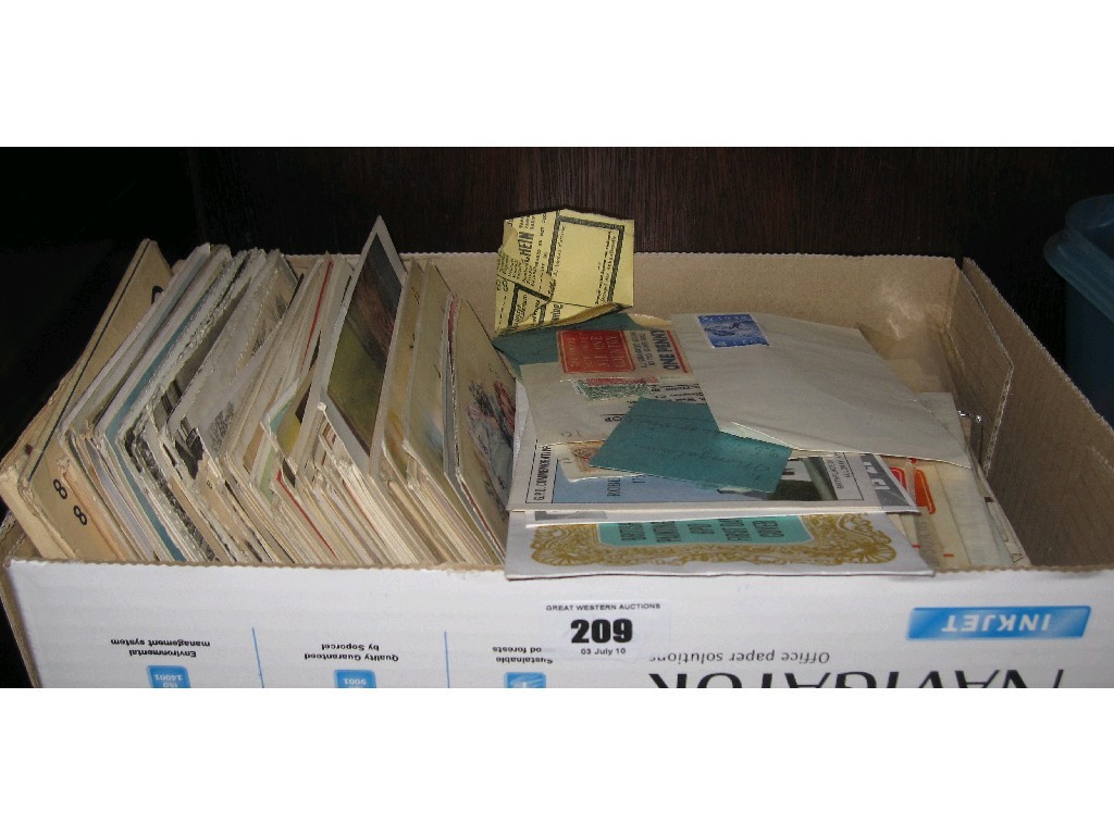 Appraisal: Box of postcards and stamps