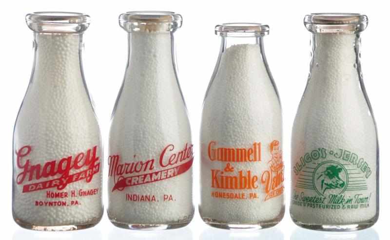 Appraisal: Lot of Pennsylvania Pint Milk Bottles Description Lot includes one