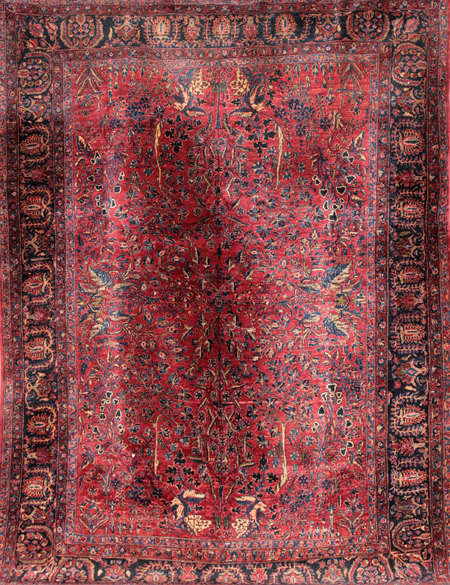 Appraisal: Sarouk Rug Second Quarter th Century Red ground with floral