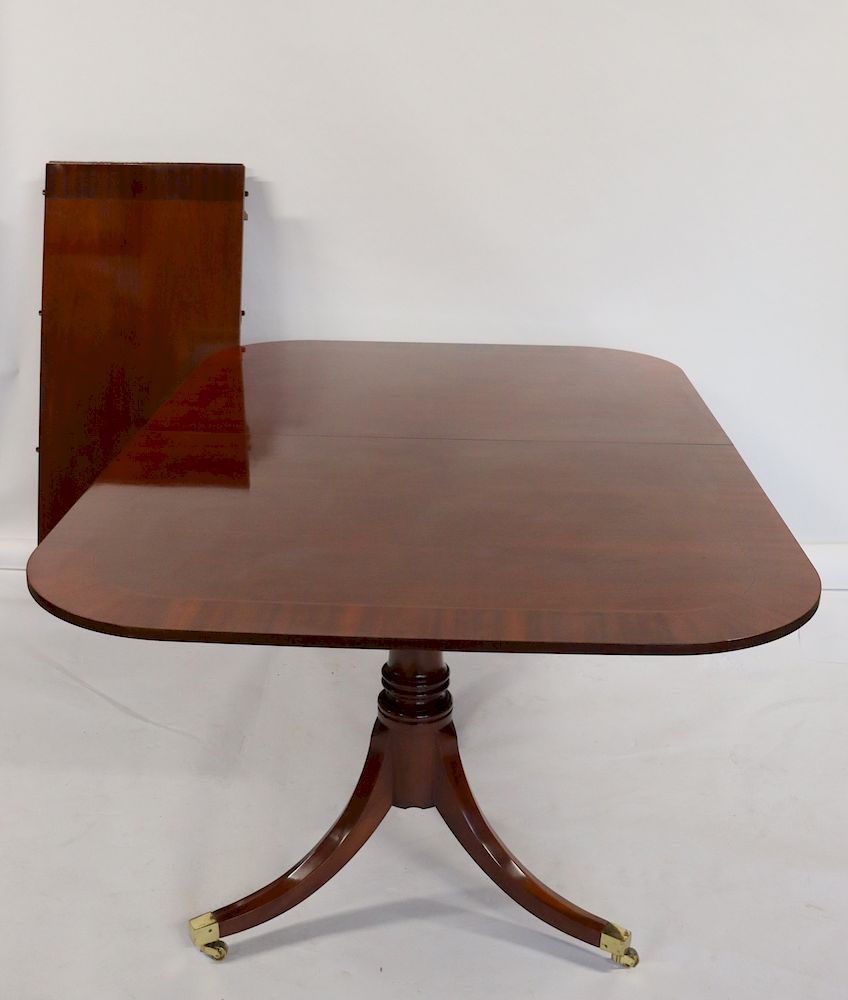 Appraisal: BAKER Signed Mahogany Charleston Mahogany Double Pedestal Table and Leaves