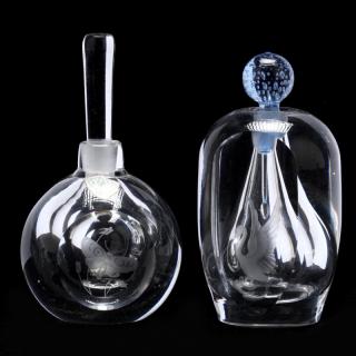 Appraisal: Two Orrefors Crystal Perfume Bottles mid th century including one