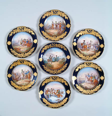 Appraisal: SIX NAPOLEONIC PLATES BY SEVRES Lot consists of a set