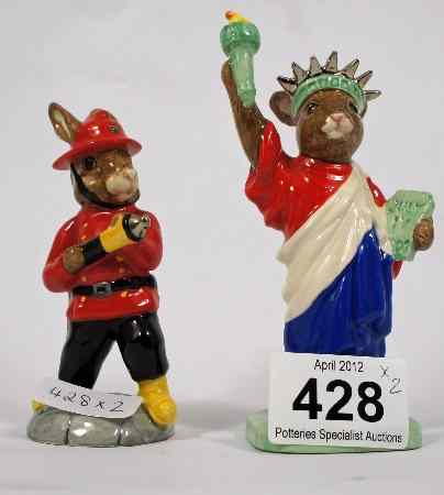 Appraisal: Royal Doulton Bunnykins Figures Statue of Liberty DB and Fireman