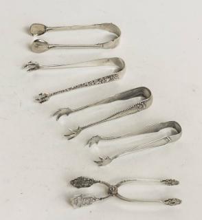 Appraisal: Sterling Silver Asst Tongs OT Gross