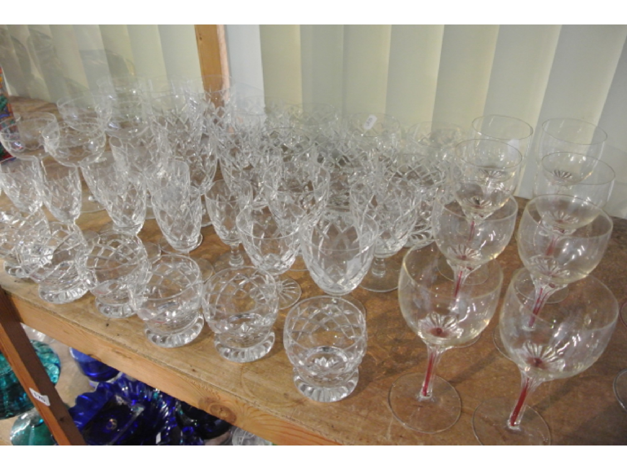 Appraisal: A quantity of fan cut drinking glasses to include wines