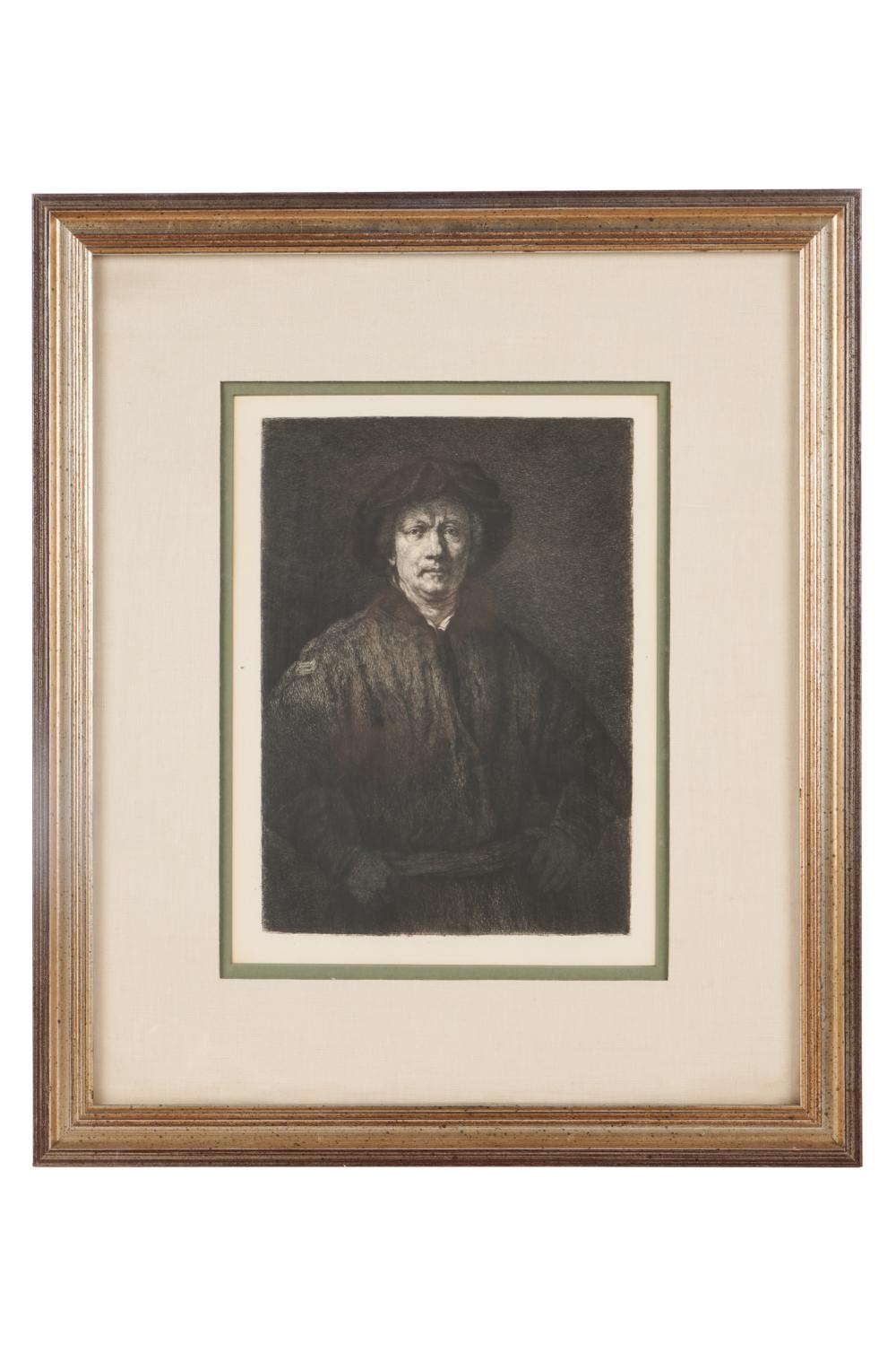 Appraisal: REMBRANDT HARMENSZOON VAN RIJN - PORTRAIT OF A MAN etching